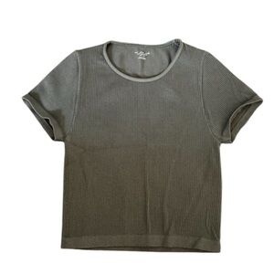URBAN OUTFITTERS OUT FROM UNDER Green Seamless Ribbed Crop Top Tee Shirt XS/S